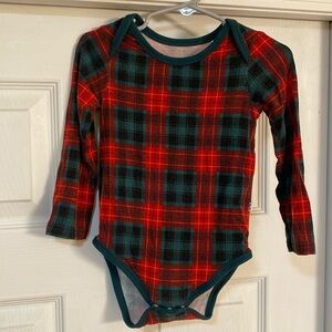 Little Sleepies Tartan print 18-24M long sleeve body suit